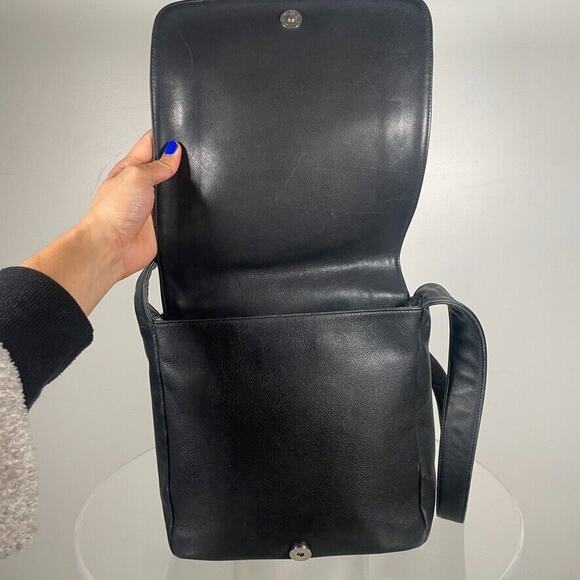 COACH Black Lexington Flap Legacy Leather Messenger Crossbody Shoulder Bag 4183 - Picture 11 of 13